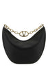 Valentino Garavani Women Black Leather Medium Hobo Vlogo Moon Shoulder Bag by Luosophy