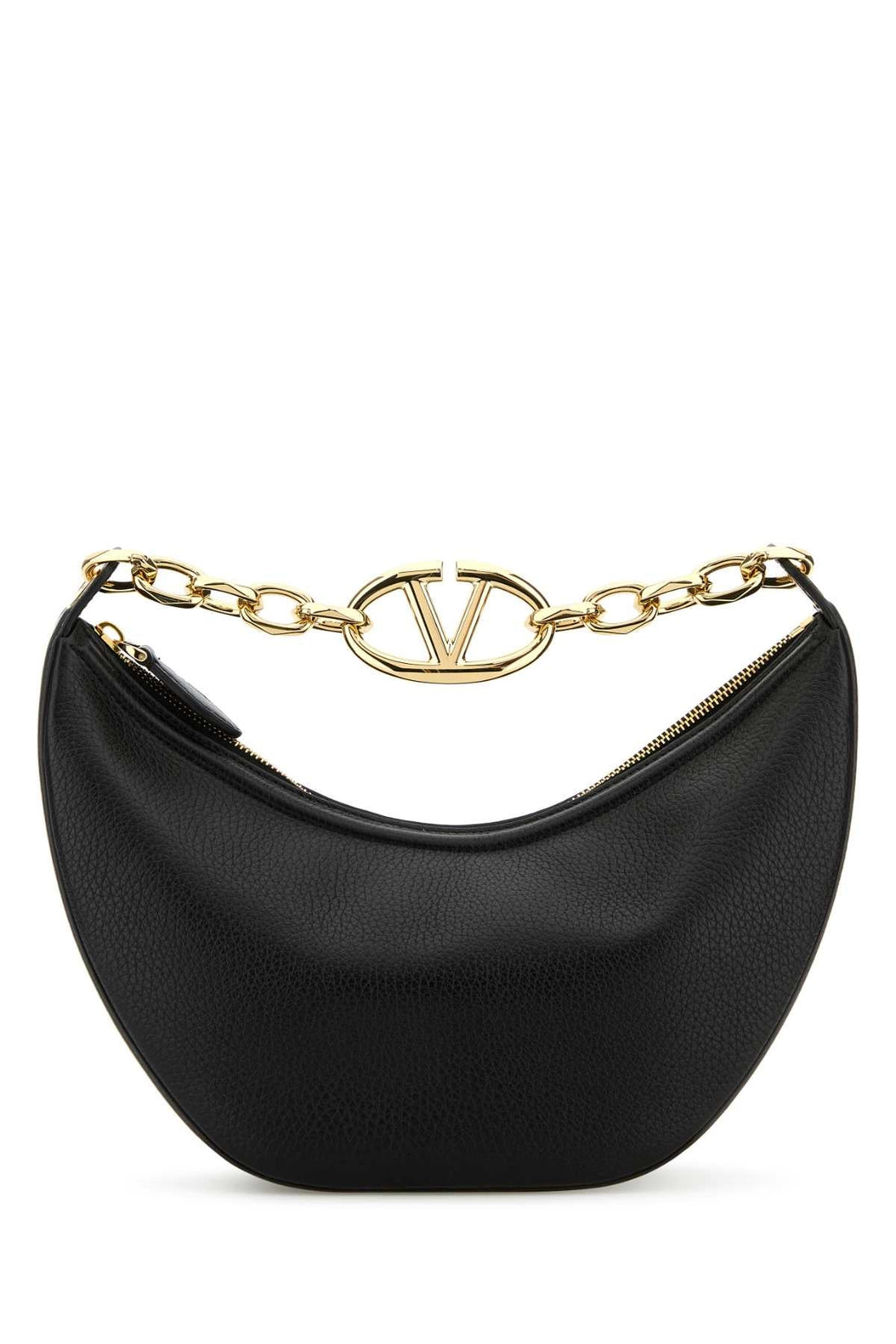 Valentino Garavani Women Black Leather Small Hobo Vlogo Moon Handbag by Luosophy