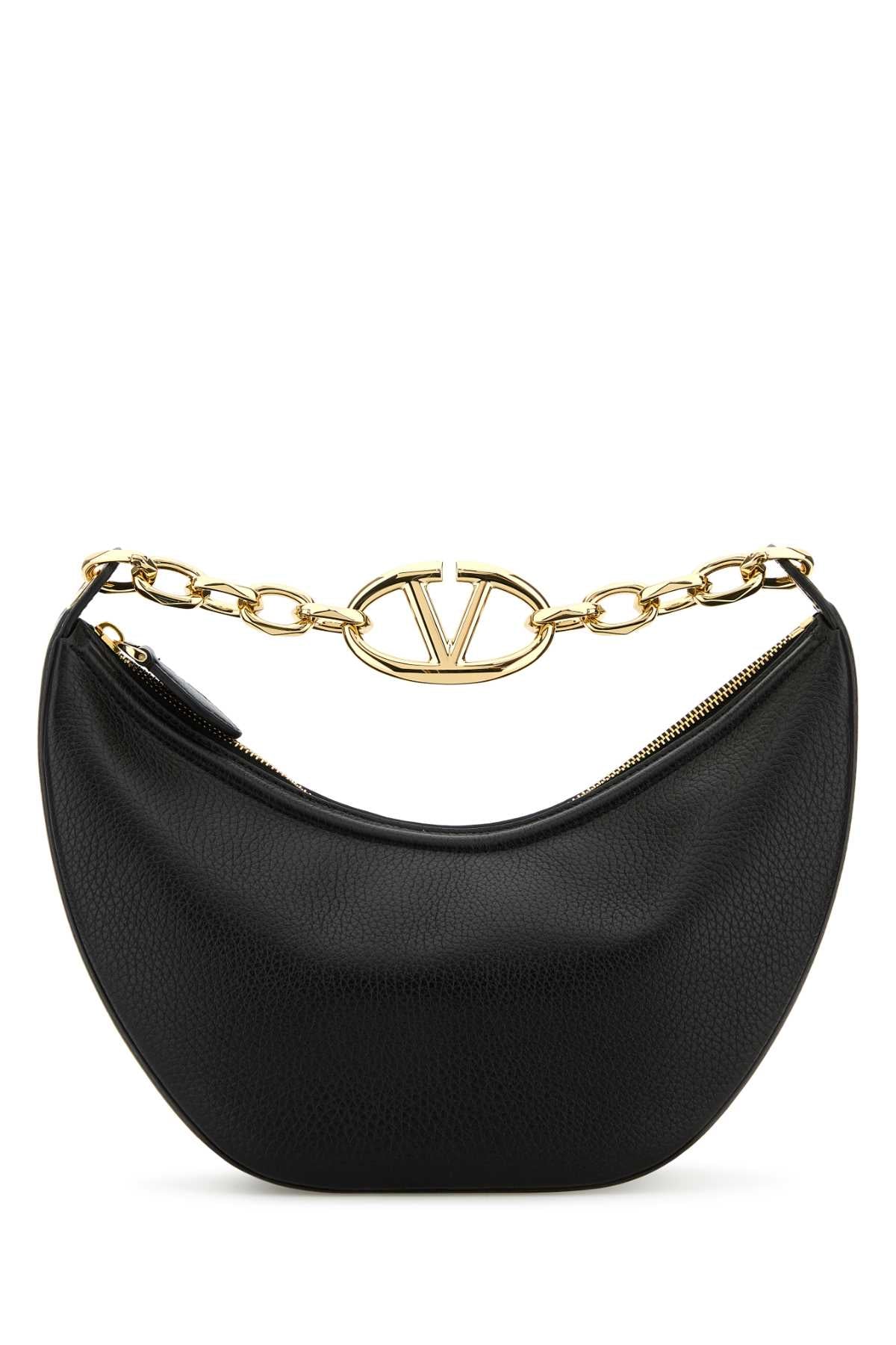 Valentino Garavani Women Black Leather Small Hobo Vlogo Moon Handbag by Luosophy