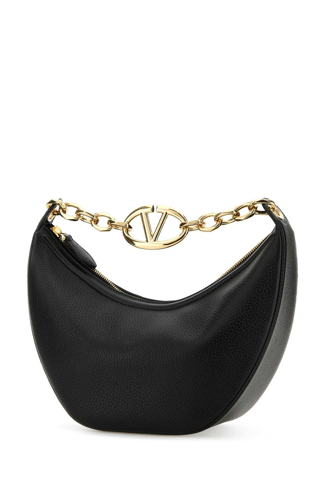 Valentino Garavani Women Black Leather Small Hobo Vlogo Moon Handbag by Luosophy