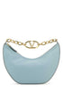 Valentino Garavani Women Light Blue Leather Small Hobo Vlogo Moon Handbag by Luosophy