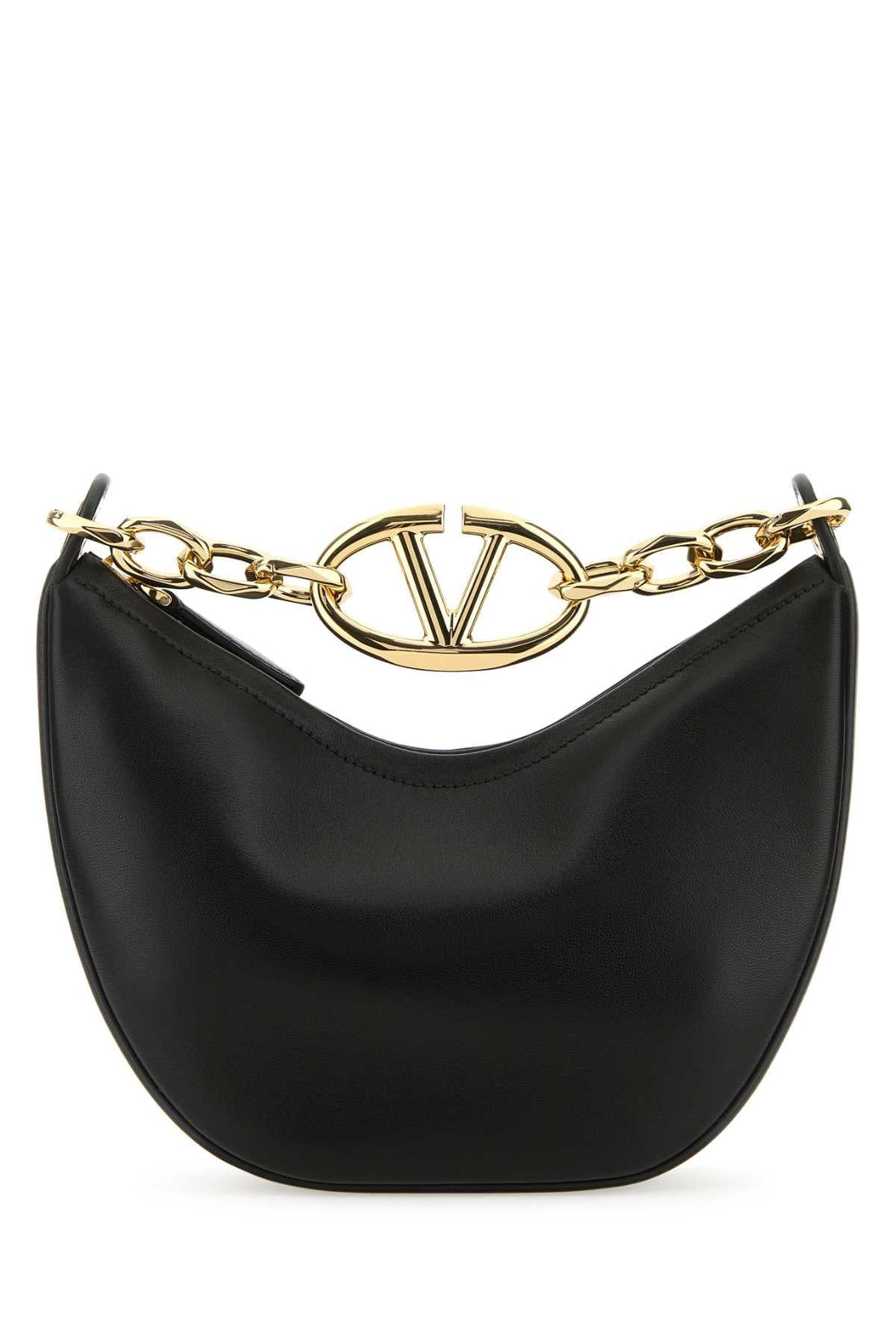 Valentino Garavani Women Black Leather Small Hobo Vlogo Moon Handbag by Luosophy