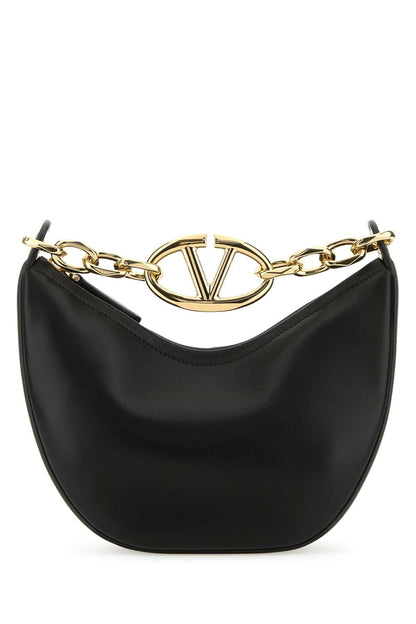 Valentino Garavani Women Black Leather Small Hobo Vlogo Moon Handbag by Luosophy