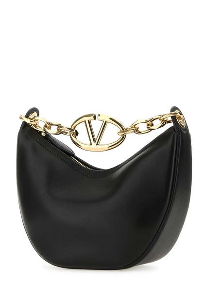 Valentino Garavani Women Black Leather Small Hobo Vlogo Moon Handbag by Luosophy