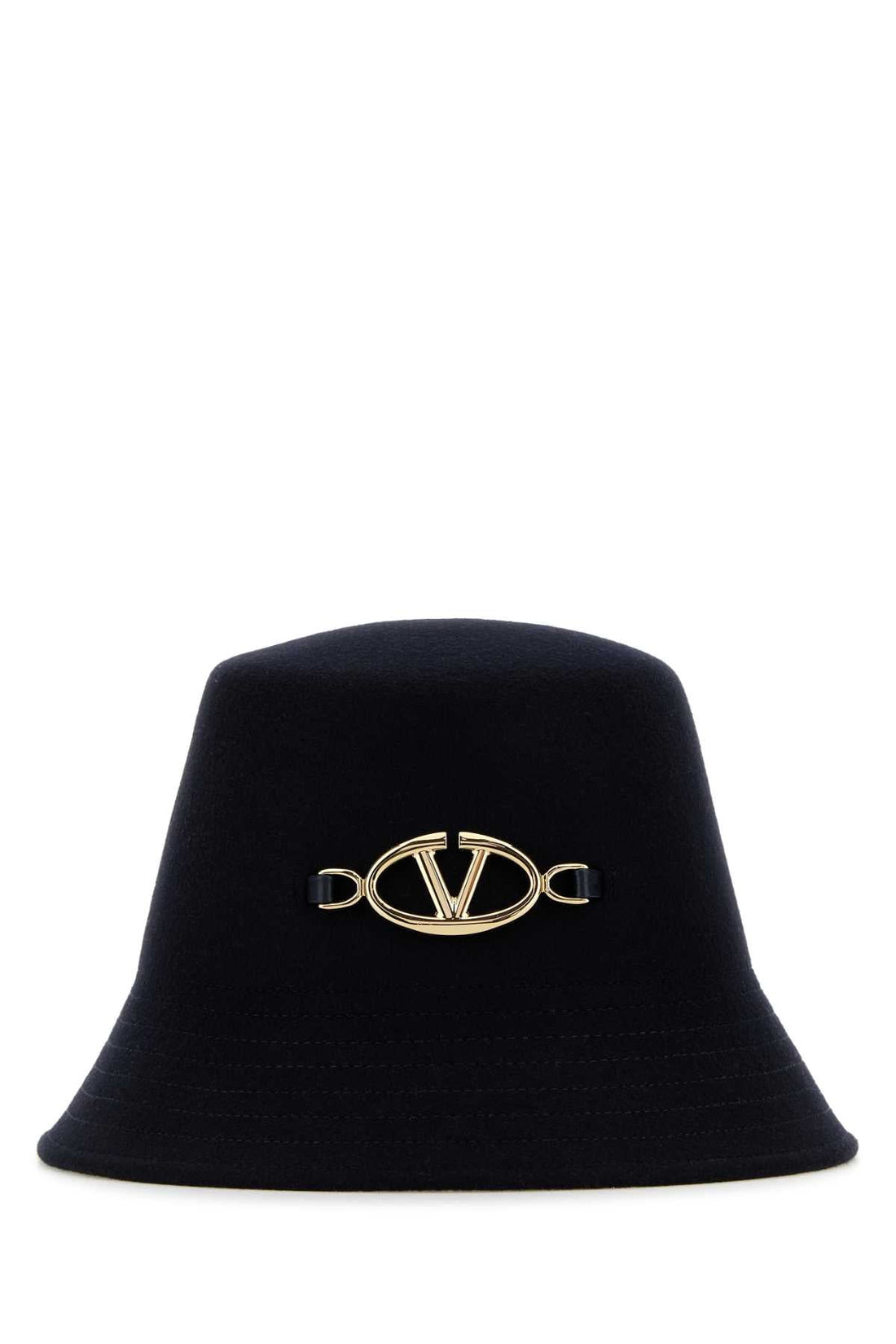 Valentino Garavani Women Midnight Blue Felt Bucket Hat by Luosophy