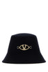 Valentino Garavani Women Midnight Blue Felt Bucket Hat by Luosophy