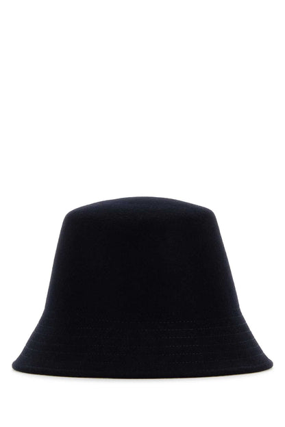 Valentino Garavani Women Midnight Blue Felt Bucket Hat by Luosophy