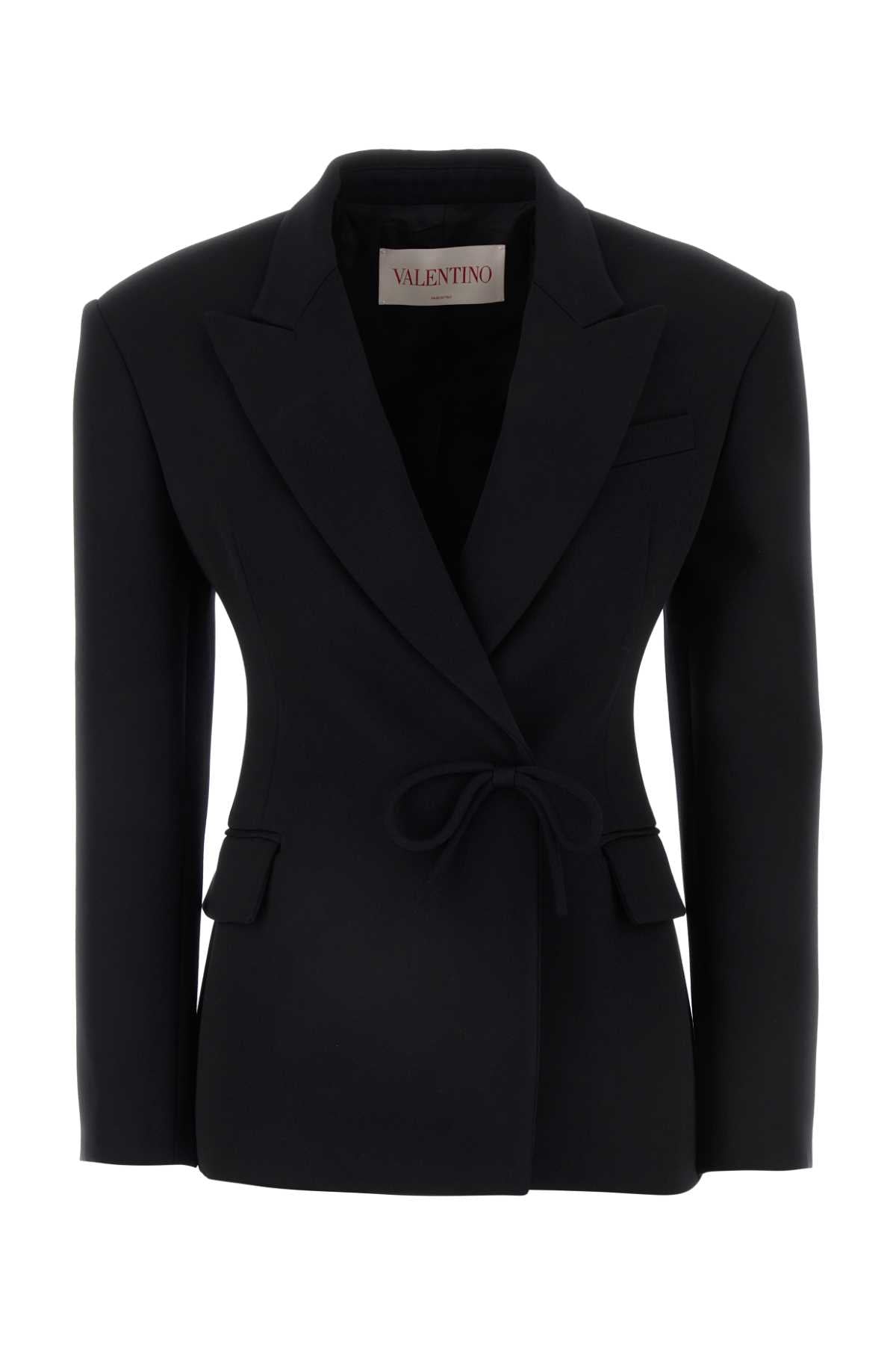 Valentino Garavani Women Black Wool Blazer by Luosophy
