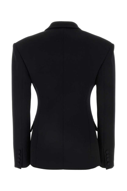 Valentino Garavani Women Black Wool Blazer by Luosophy