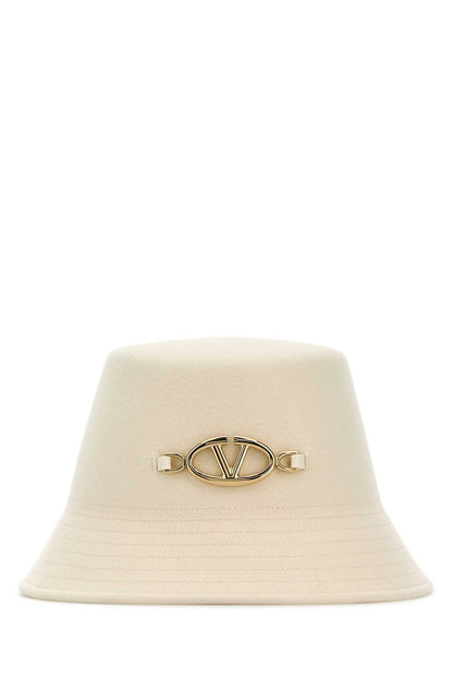 Valentino Garavani Women Ivory Felt Bucket Hat by Luosophy