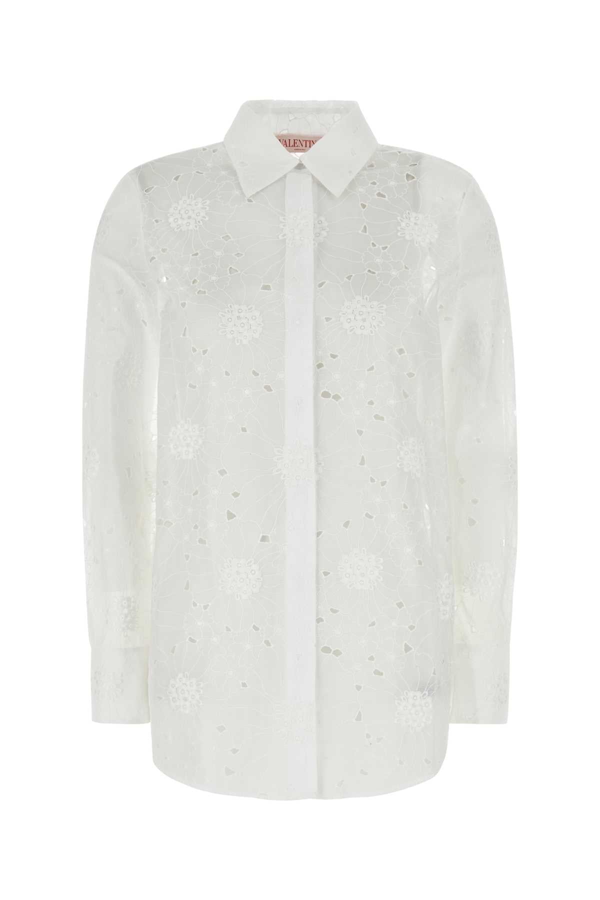 Valentino Garavani Women White Cotton Shirt by Luosophy