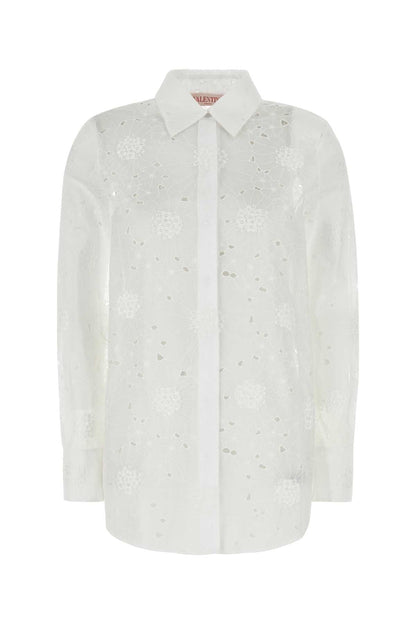 Valentino Garavani Women White Cotton Shirt by Luosophy