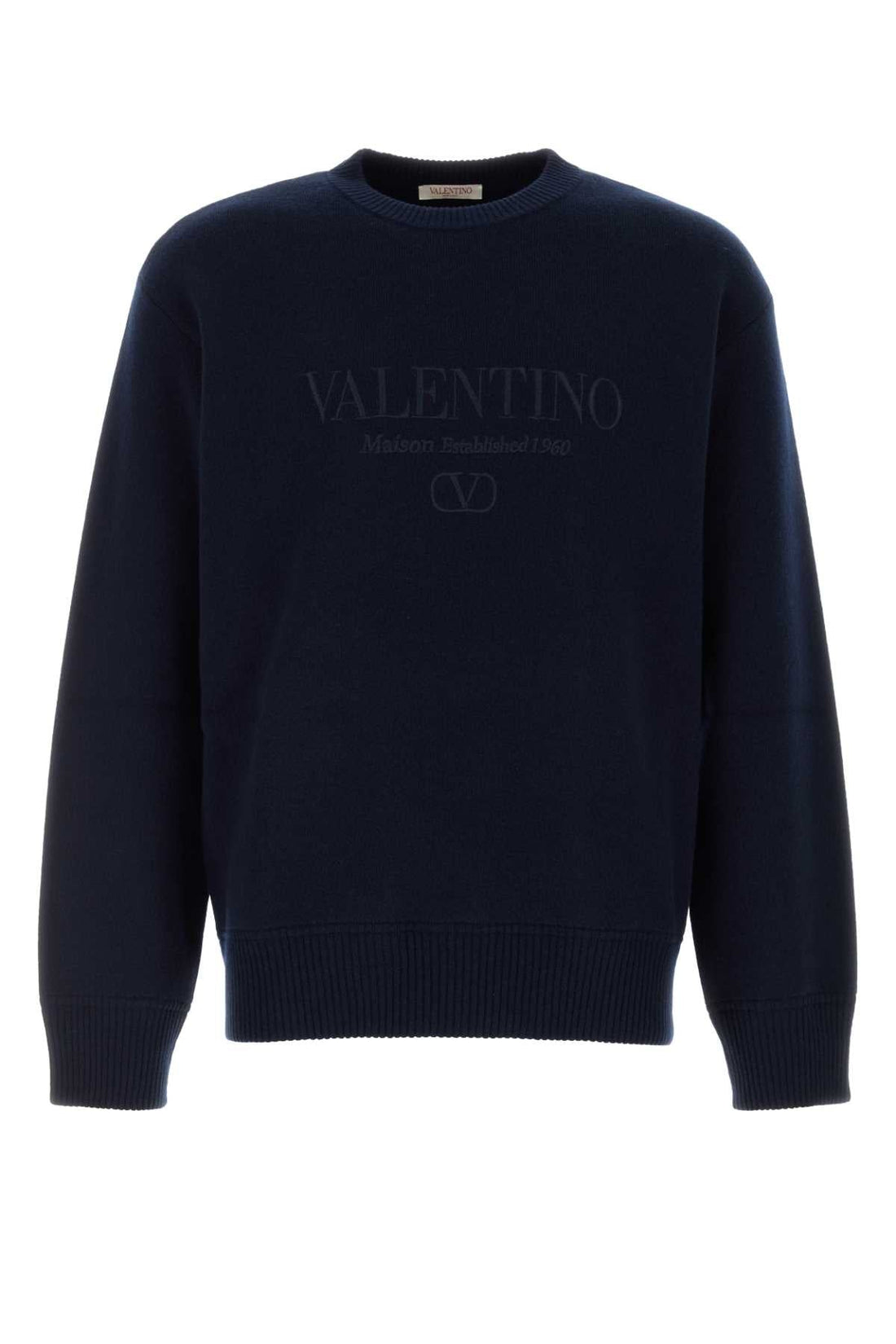 Valentino Garavani Men Dark Blue Wool Sweater by Luosophy