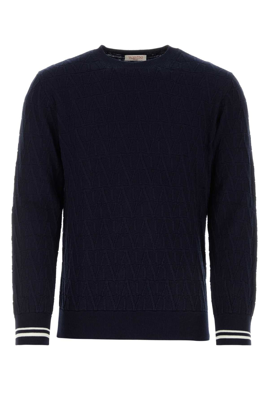Valentino Garavani Men Dark Blue Cotton Sweater by Luosophy