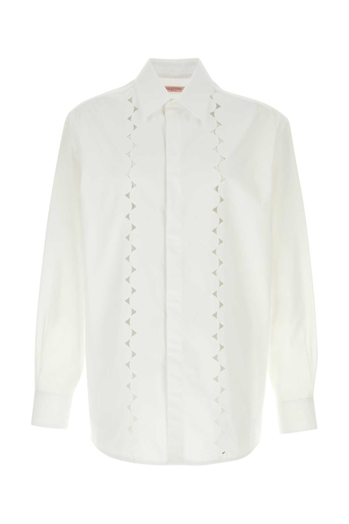 Valentino Garavani Men White Poplin Shirt by Luosophy