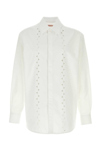 Valentino Garavani Men White Poplin Shirt by Luosophy