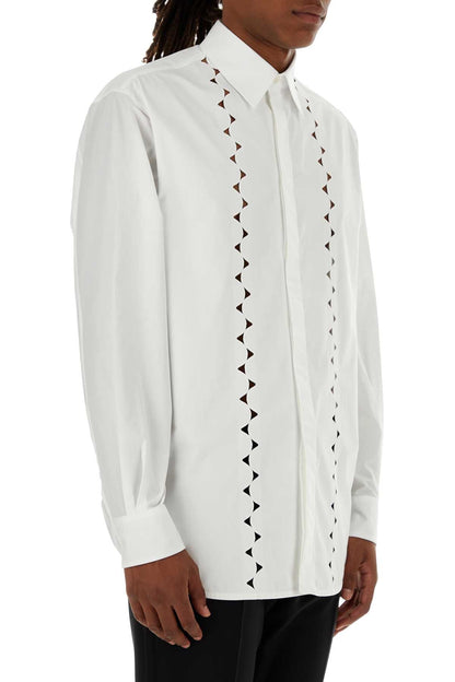 Valentino Garavani Men White Poplin Shirt by Luosophy