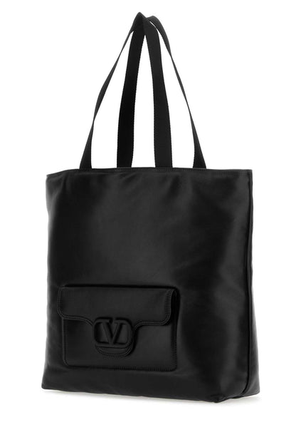 Valentino Garavani Men Black Nappa Leather Valentino Garavani Noir Shopping Bag by Luosophy