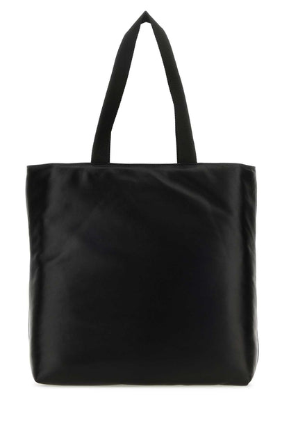 Valentino Garavani Men Black Nappa Leather Valentino Garavani Noir Shopping Bag by Luosophy