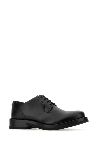 Valentino Garavani Men Black Leather Lace-Up Shoes by Luosophy