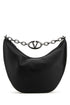Valentino Garavani Men Black Leather Hobo Vlogo Moon Shoulder Bag by Luosophy