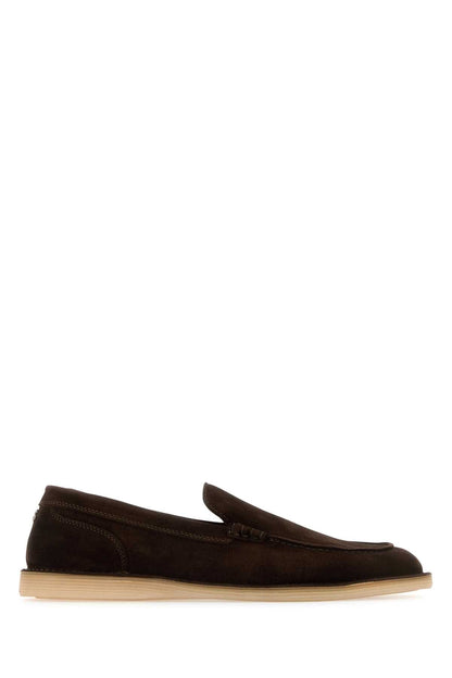 Dolce &amp; Gabbana Men Chocolate Suede New Florio Loafers by Luosophy