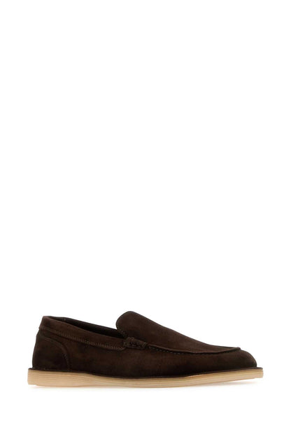Dolce &amp; Gabbana Men Chocolate Suede New Florio Loafers by Luosophy