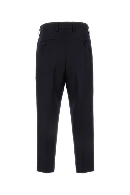 Dries Van Noten Men Midnight Blue Wool Pellow Pant by Luosophy