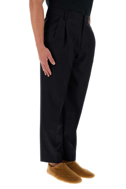 Dries Van Noten Men Midnight Blue Wool Pellow Pant by Luosophy