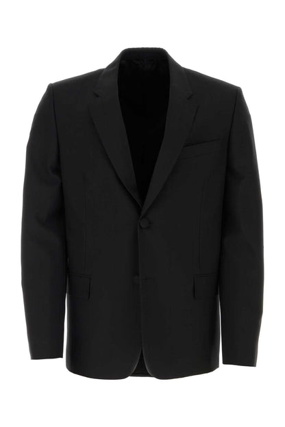 Givenchy Men Black Stretch Wool Blend Blazer by Luosophy