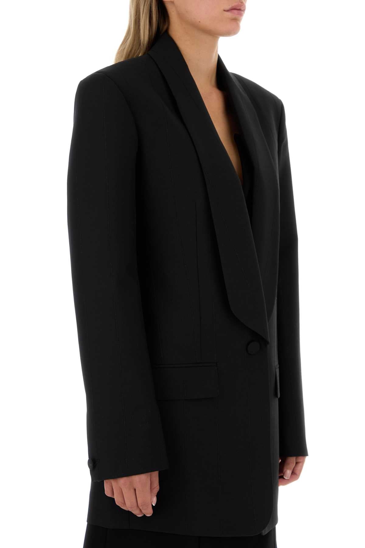 Givenchy Women Black Stretch Wool Blend Blazer by Luosophy