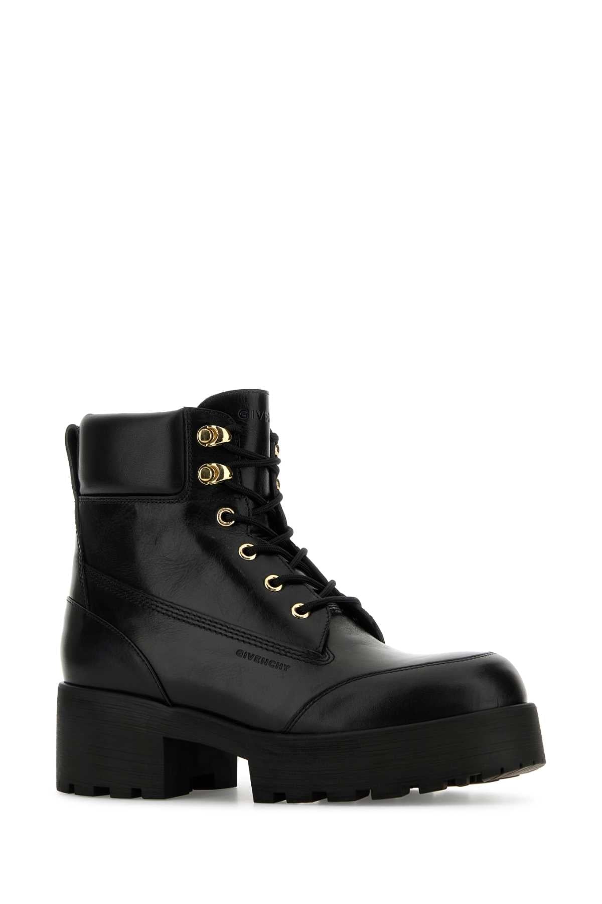 Givenchy Women Black Leather Trekker Ankle Boots by Luosophy