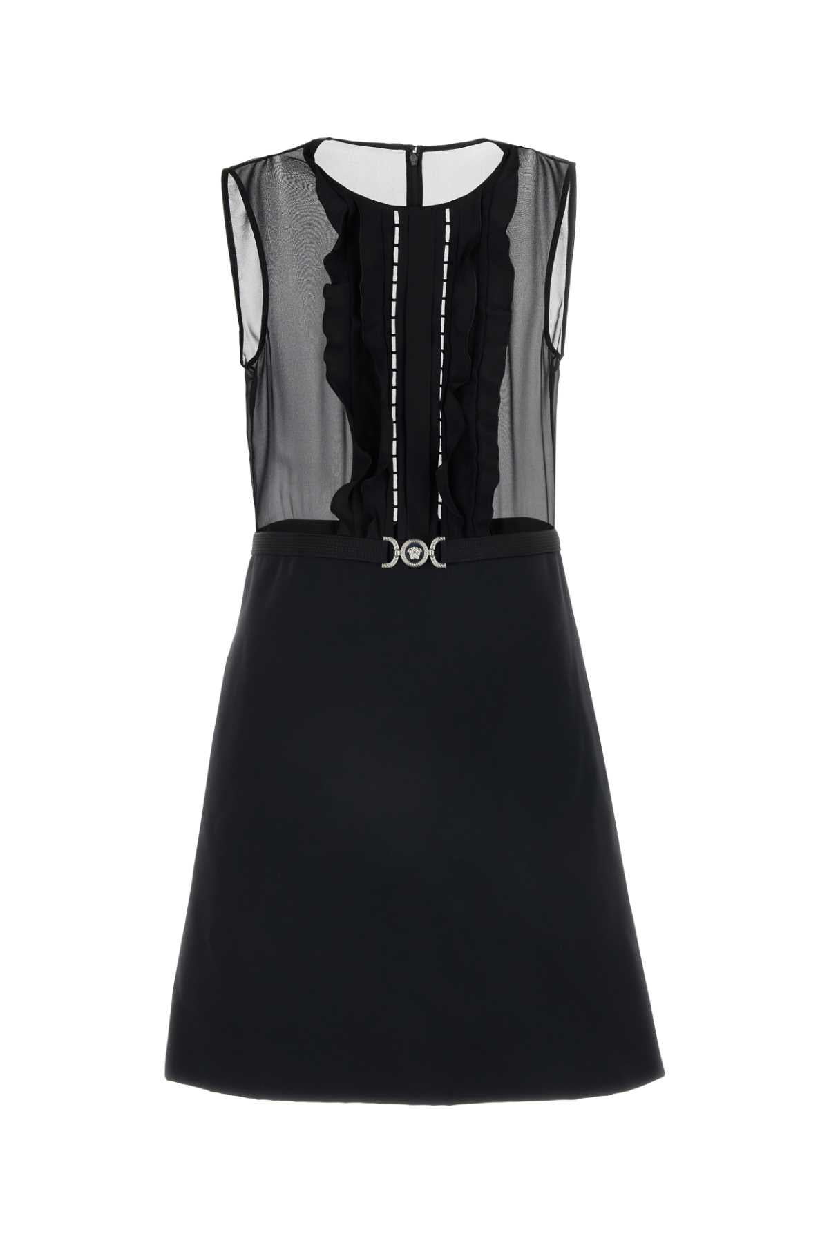 Versace Women Black Georgette Mini Dress by Luosophy