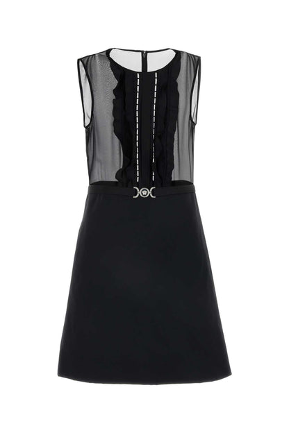 Versace Women Black Georgette Mini Dress by Luosophy