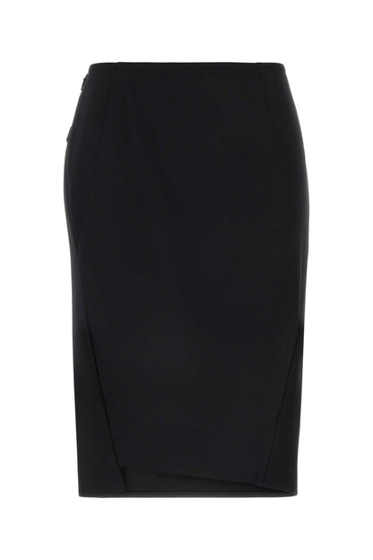 Versace Women Black Stretch Wool Skirt by Luosophy