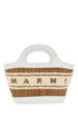 Marni Women Two-Tone Raffia And Leather Micro Tropicalia Summer Handbag by Luosophy