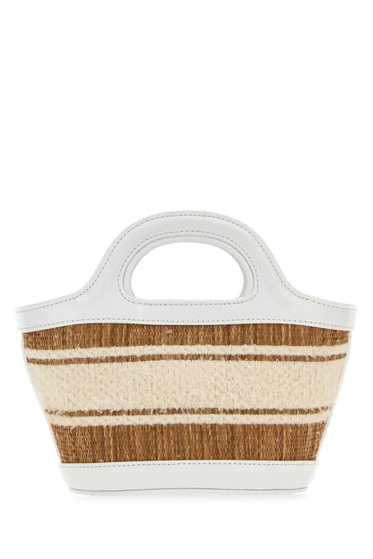 Marni Women Two-Tone Raffia And Leather Micro Tropicalia Summer Handbag by Luosophy