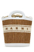 Marni Women Two-Tone Raffia And Leather Tropicalia Bucket Bag by Luosophy