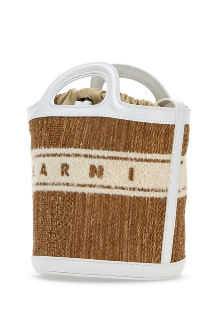Marni Women Two-Tone Raffia And Leather Tropicalia Bucket Bag by Luosophy