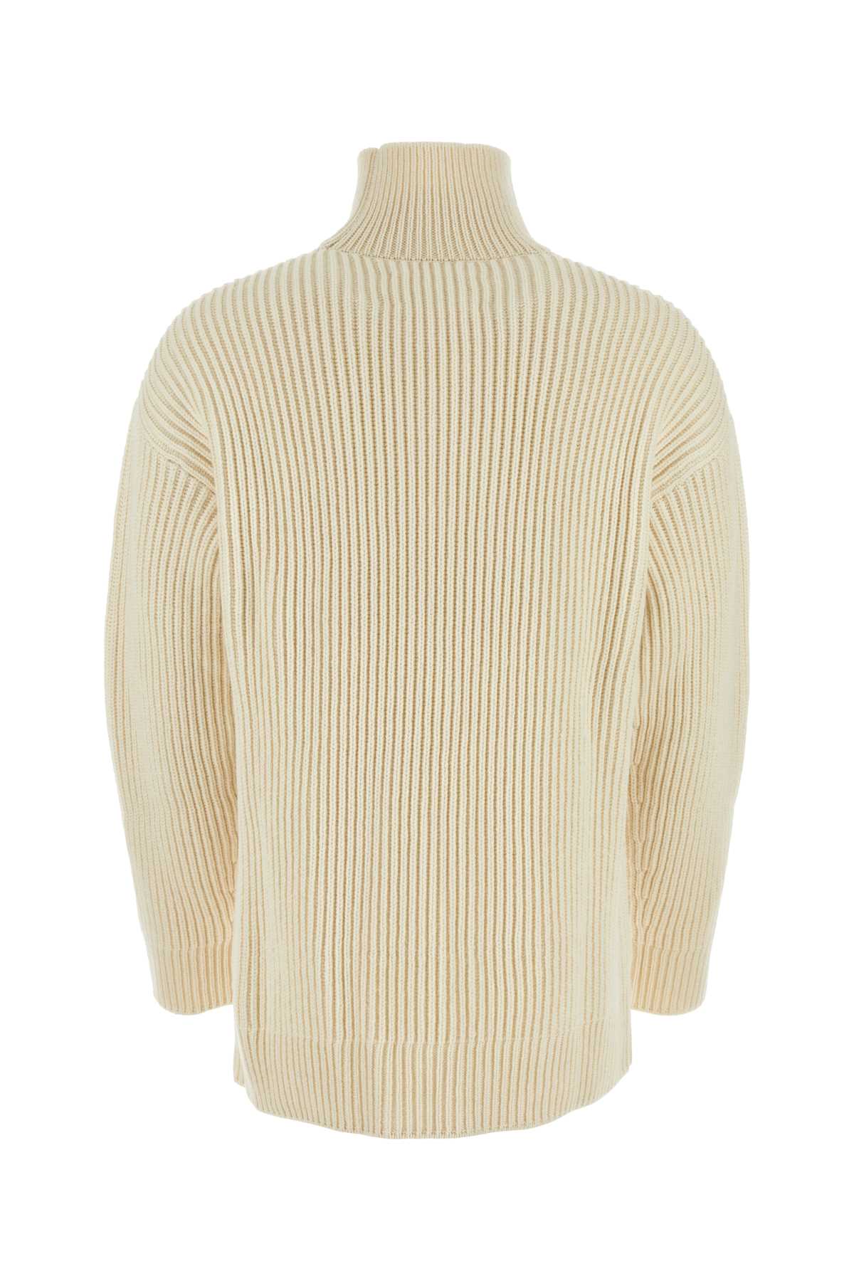 Jil Sander Men Ivory Wool Sweater by Luosophy
