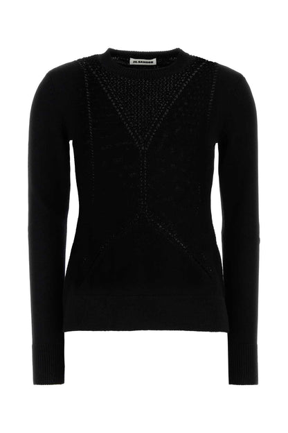 Jil Sander Women Black Wool Blend Sweater by Luosophy