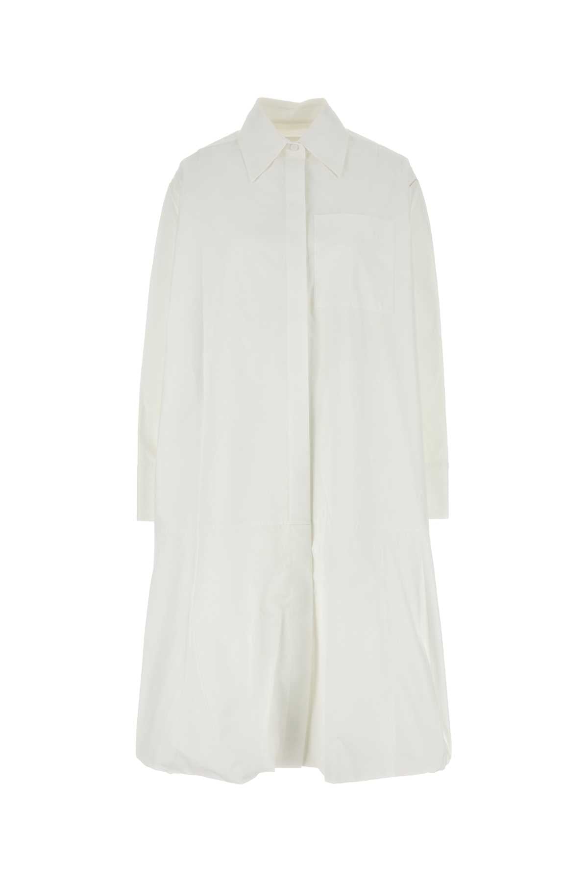 Jil Sander Women White Poplin Shirt Dress by Luosophy