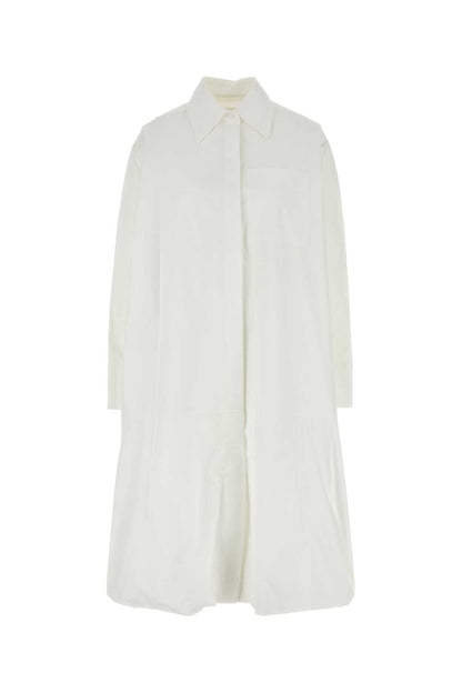 Jil Sander Women White Poplin Shirt Dress by Luosophy