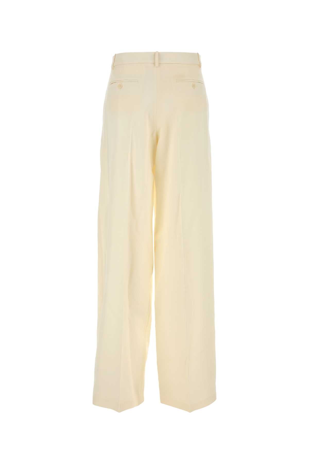 Magda Butrym Women Cream Wool Blend Wide-Leg Pant  DestGlow