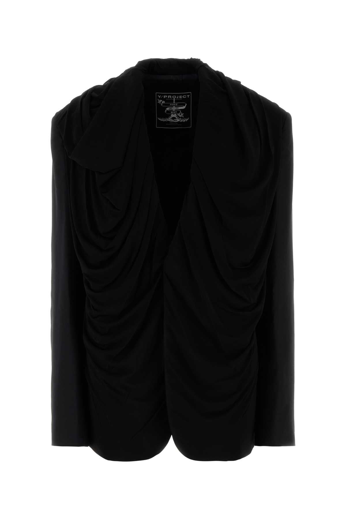 Y Project Women Black Stretch Twill Oversize Blazer by Luosophy