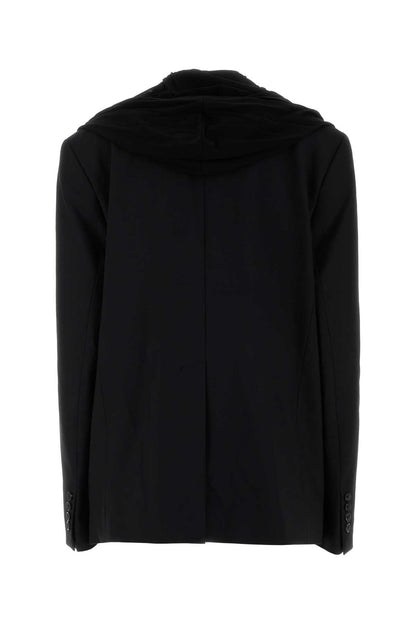 Y Project Women Black Stretch Twill Oversize Blazer by Luosophy