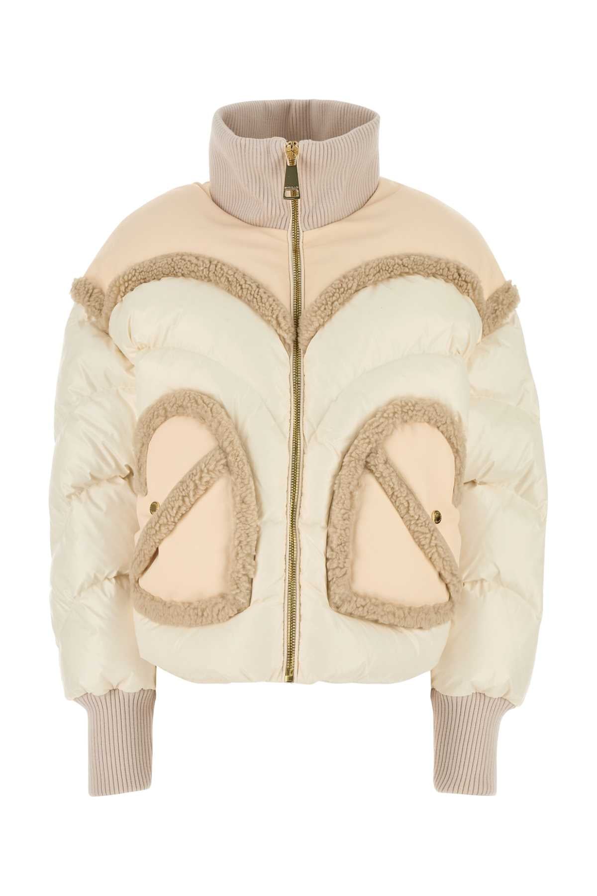 Khrisjoy Women Ivory Nylon Corazon Down Jacket by Luosophy