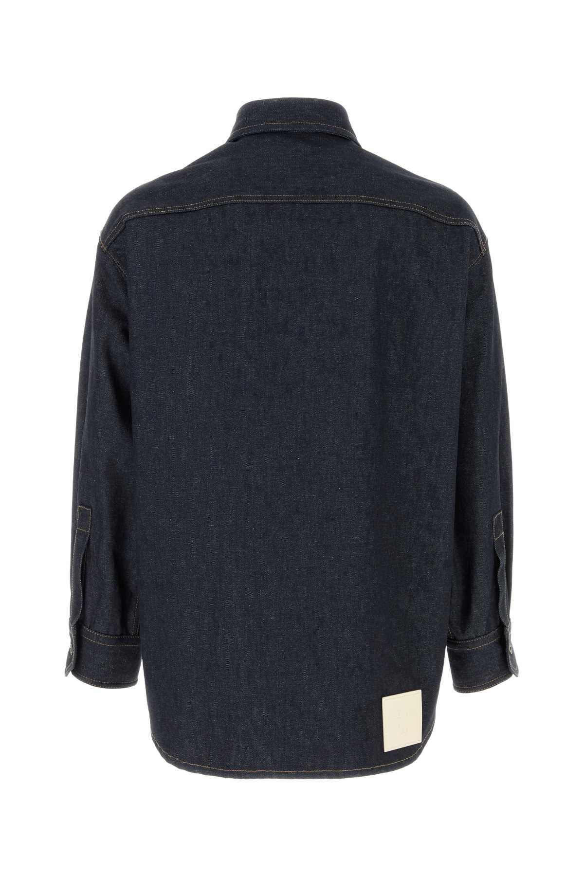 Valentino Garavani Men Dark Blue Denim Oversize Shirt by Luosophy