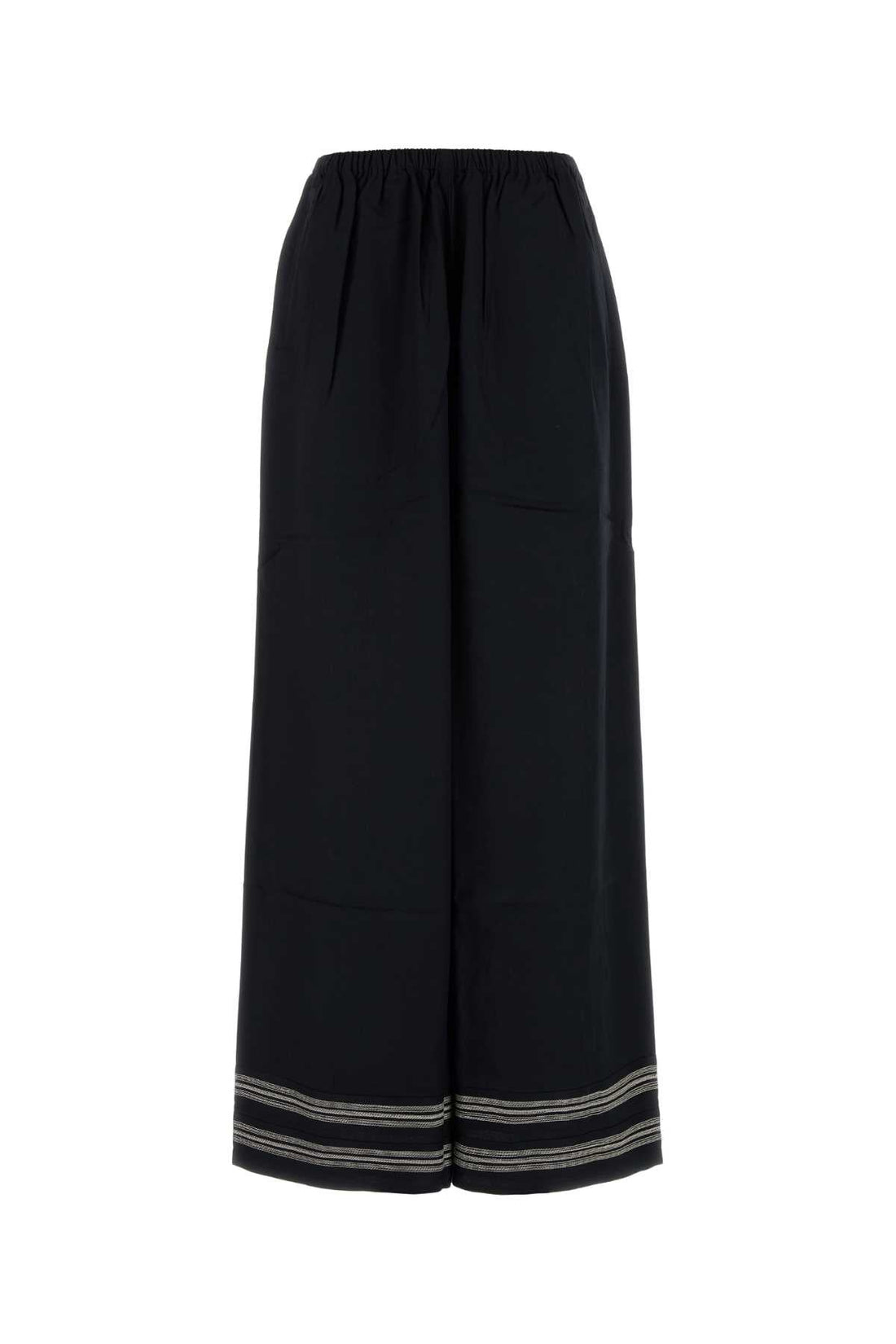 Bode Women Black Viscose Mathilde Wide-Leg by Luosophy