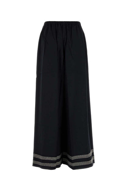 Bode Women Black Viscose Mathilde Wide-Leg 